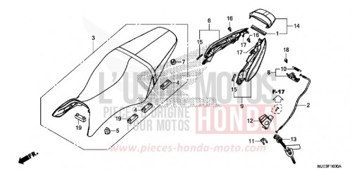 SIEGE/CAPOT ARRIERE CBR650FAE de 2014